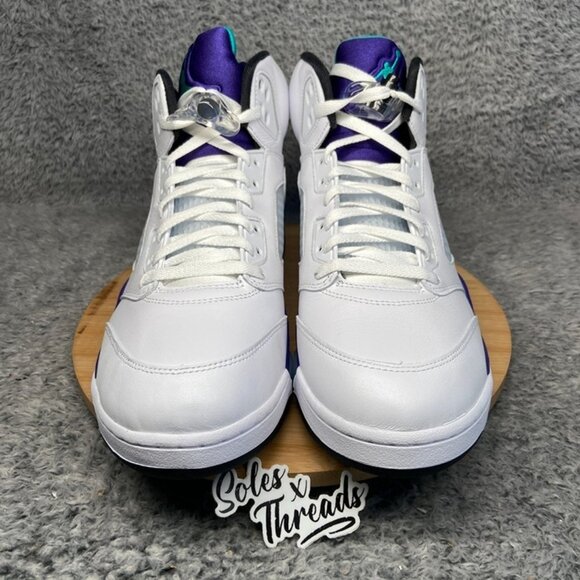 Air Jordan 5 Retro 'Grape 2025' Size 12.5 Men White Emerald Purple HQ7978-100 - Picture 3 of 7